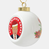 Trump houdt Amerika groot kerstbal Ornament (Rechts)