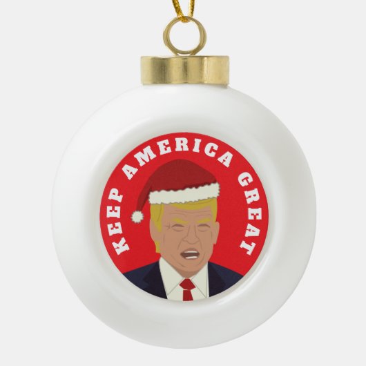 Trump houdt Amerika groot kerstbal Ornament (Voorkant)