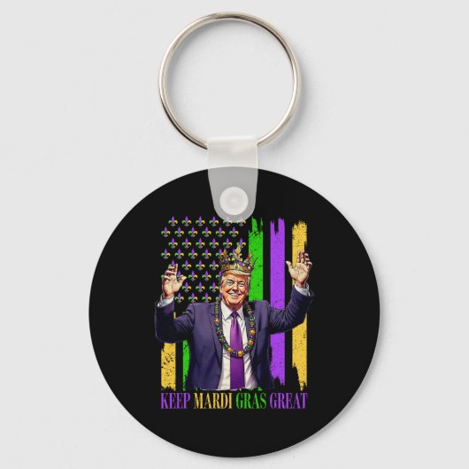 Trump houdt Mardi Gras geweldig Sleutelhanger (Voorkant)