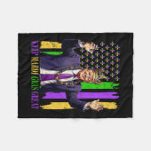 Trump Houdt Mardi Gras Groot Fleece Deken (Voorkant (Horizontaal))