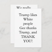 Trump houdt van blanken. bedankkaart (Voorkant / Achterkant)