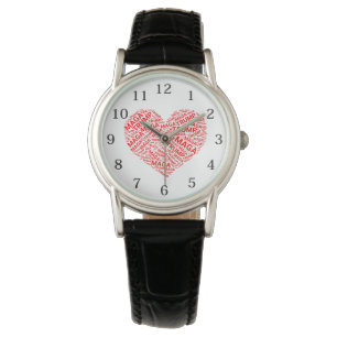 Trump houdt van Heart Word Cloud Art Horloge