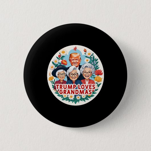 Trump houdt van oma Moederdag Ronde Button 5,7 Cm (Voorkant)