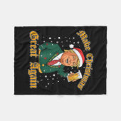 Trump houdt van vrolijk kerstfeest met Trump Broth Fleece Deken (Voorkant (Horizontaal))