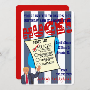 Trump HUGE Birthday Milestone Celebration Party Kaart