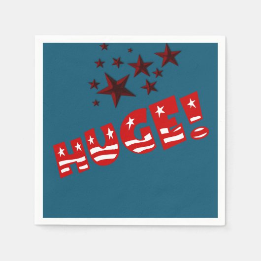 Trump HUGE Party Celebration Blue Cocktail Napkins Servetten (Voorkant)