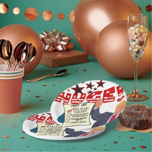 Trump HUGE Party List Celebration Milestone Party Papieren Bordje (Multi)