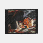 Trump Hugging An Orange Cat 2025 Make Cats Safe Ag Fleece Deken (Voorkant (Horizontaal))