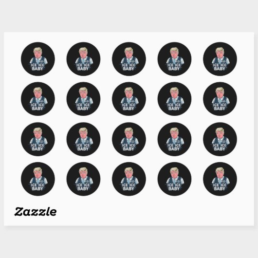 Trump Ice Baby Grappig Ronde Sticker (Vel)
