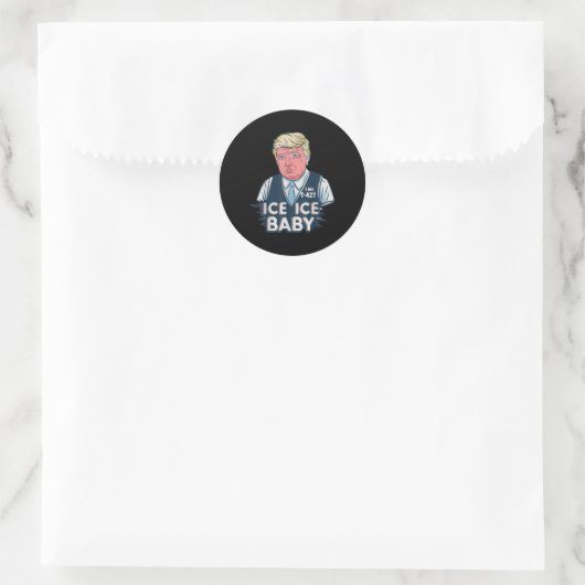 Trump Ice Baby Grappig Ronde Sticker (Tas)