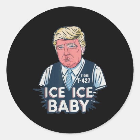 Trump Ice Baby Grappig Ronde Sticker (Voorkant)