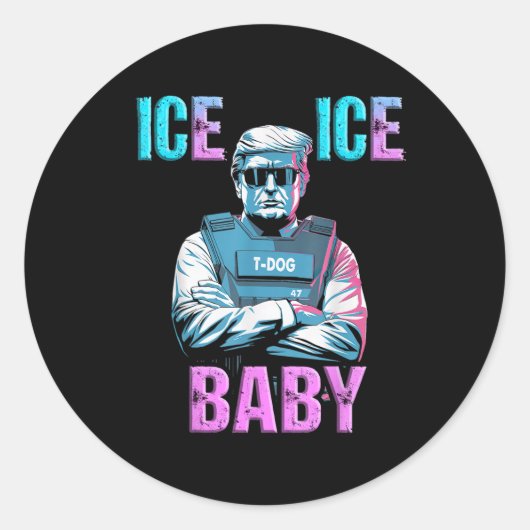 Trump Ice Baby LB37 Ronde Sticker (Voorkant)