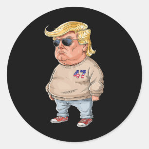Trump Ik ben gewoon een Chill Guys Funny 2024 Meme Ronde Sticker