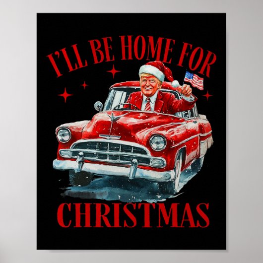 Trump, ik ben thuis voor de grappige kerstdagen poster (Voorkant)