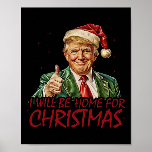 Trump: ik ben thuis voor de kerst poster (Voorkant)