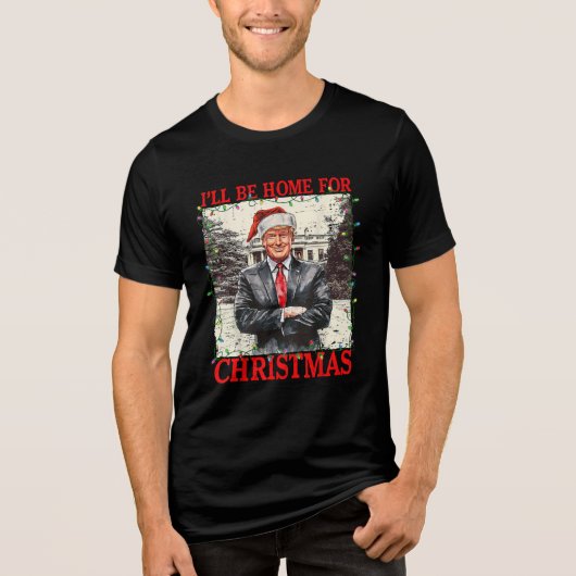  Trump: ik ben thuis voor kerst 2024 Tri-Blend Shirt (Voorkant)
