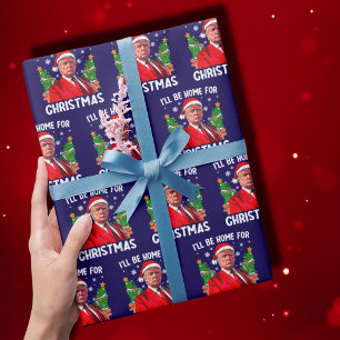 Trump, ik ben thuis voor Kerstmis Cadeaupapier