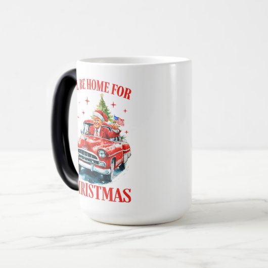 Trump: ik ben thuis voor Kerstmis Magische Mok (Voorkant links)