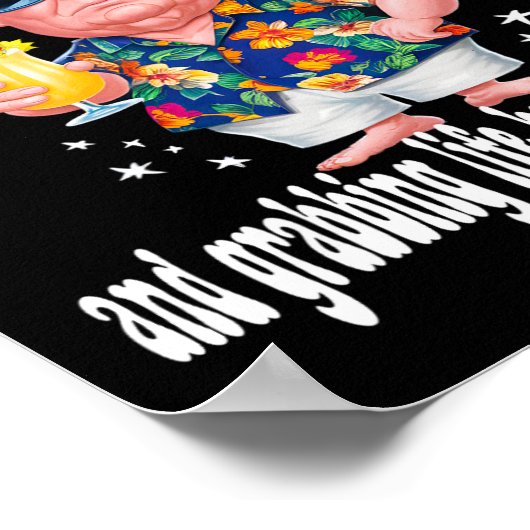 Trump Ik hou van Pina Coladas Grappig Beach Party Poster (Hoek)