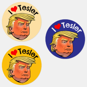 Trump: "Ik hou van Tesler" Waterdichte Stickers