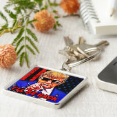 Trump ik kom terug in 2024... ik kom terug. sleutelhanger (Zijkant)