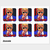 Trump ik kom terug in 2024... ik kom terug. vierkante sticker (Vel)