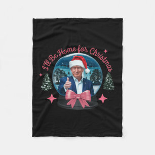 Trump Ik zal thuis zijn voor Kerstmis Grappige Tru Fleece Deken