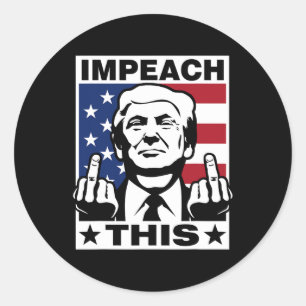 Trump Impeach Dit Usa Vingers Grappig Ronde Sticker