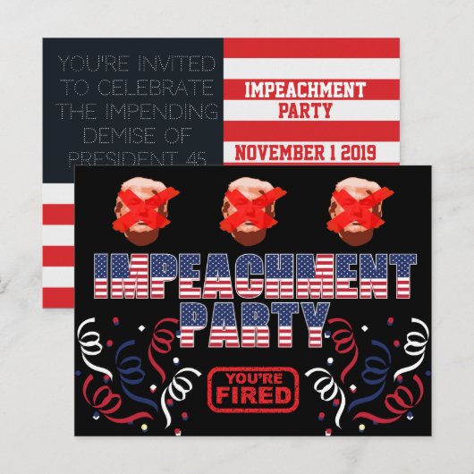 Trump Impeachment Party Uitnodiging Briefkaart (Voorkant / Achterkant)
