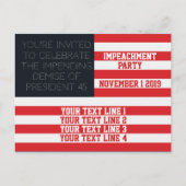 Trump Impeachment Party Uitnodiging Briefkaart (Achterkant)