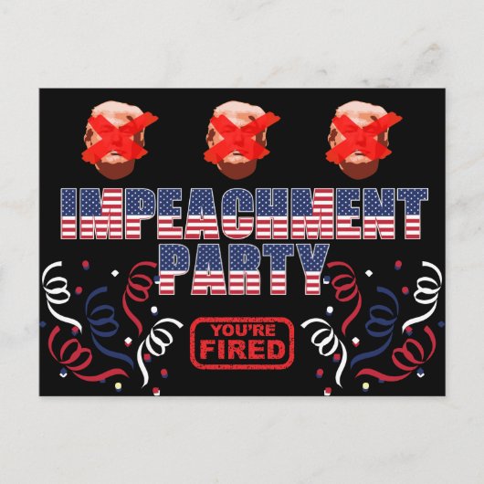 Trump Impeachment Party Uitnodiging Briefkaart (Voorkant)