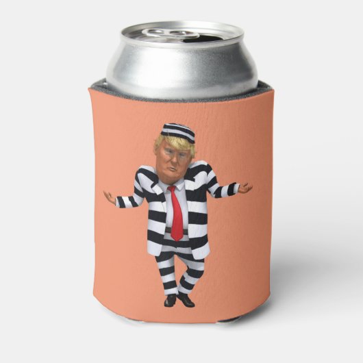 Trump in de gevangenis Draag Blikjeskoeler (Blikje Achterkant)