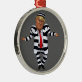 Trump in de gevangenis Draag Metalen Ornament (Rechts)