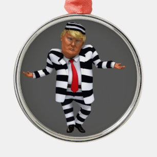 Trump in de gevangenis Draag Metalen Ornament