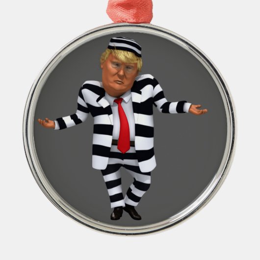Trump in de gevangenis Draag Metalen Ornament (Voorkant)