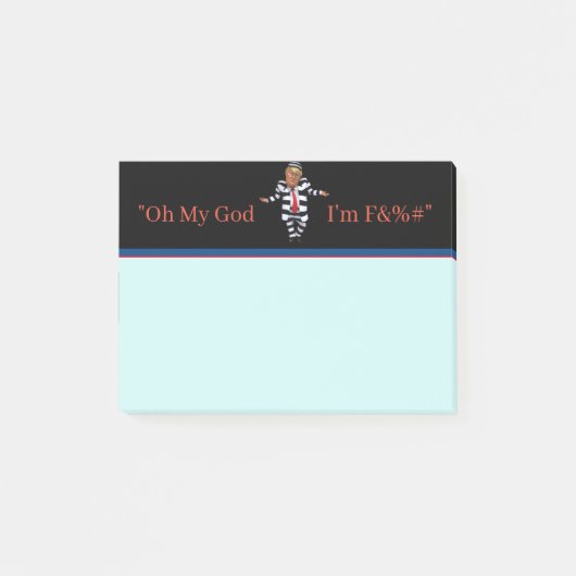 Trump in de gevangenis Draag Post-it Notes (Voorkant)