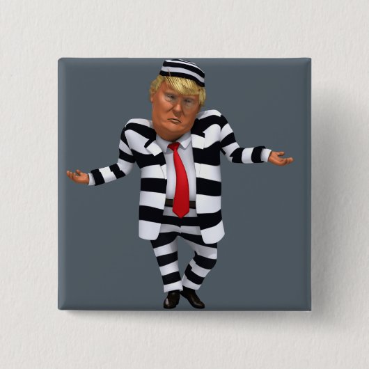 Trump in de gevangenis Draag Vierkante Button 5,1 Cm (Voorkant)