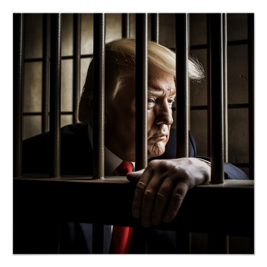 Trump in de gevangenis. perfect poster (Voorkant)