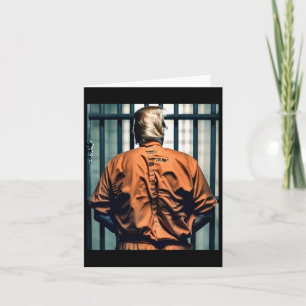 Trump in de gevangenis Sinaasappel jumpsuit hand g Kaart