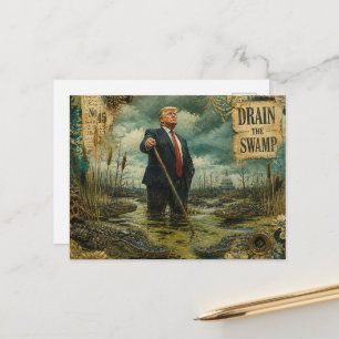 Trump in de moeras collage briefkaart