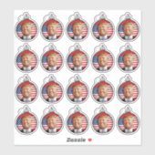 Trump in een kerstboom bal sticker (Vel)