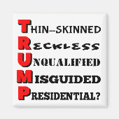 Trump in een notendop witte magneet (Voorkant)