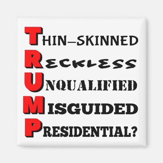 Trump in een notendop witte magneet (Voorkant)