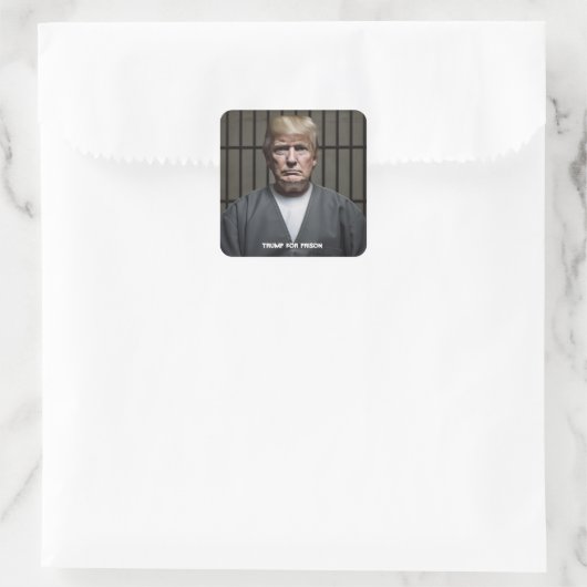 Trump in gevangenschap vierkante sticker (Tas)