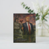 Trump in het moeras briefkaart (Staand voorkant)