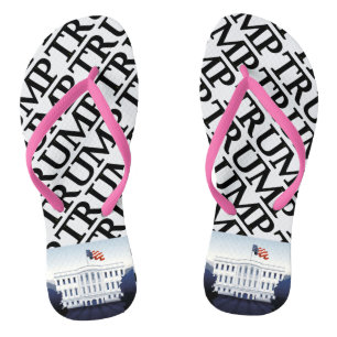 Trump in het Witte Huis Teenslippers