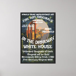 Trump in het ziekenhuis door ontlasting op de vloe canvas afdruk
