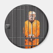 Trump in Jail 2¼ Inch Circle Magnet (Voorkant)