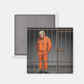 Trump in Jail 2 Inch Square Magnet (Voorkant / Achterkant)