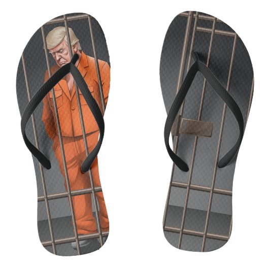 Trump in Jail Adult Teenslippers (Slim Straps) (Voetbed)